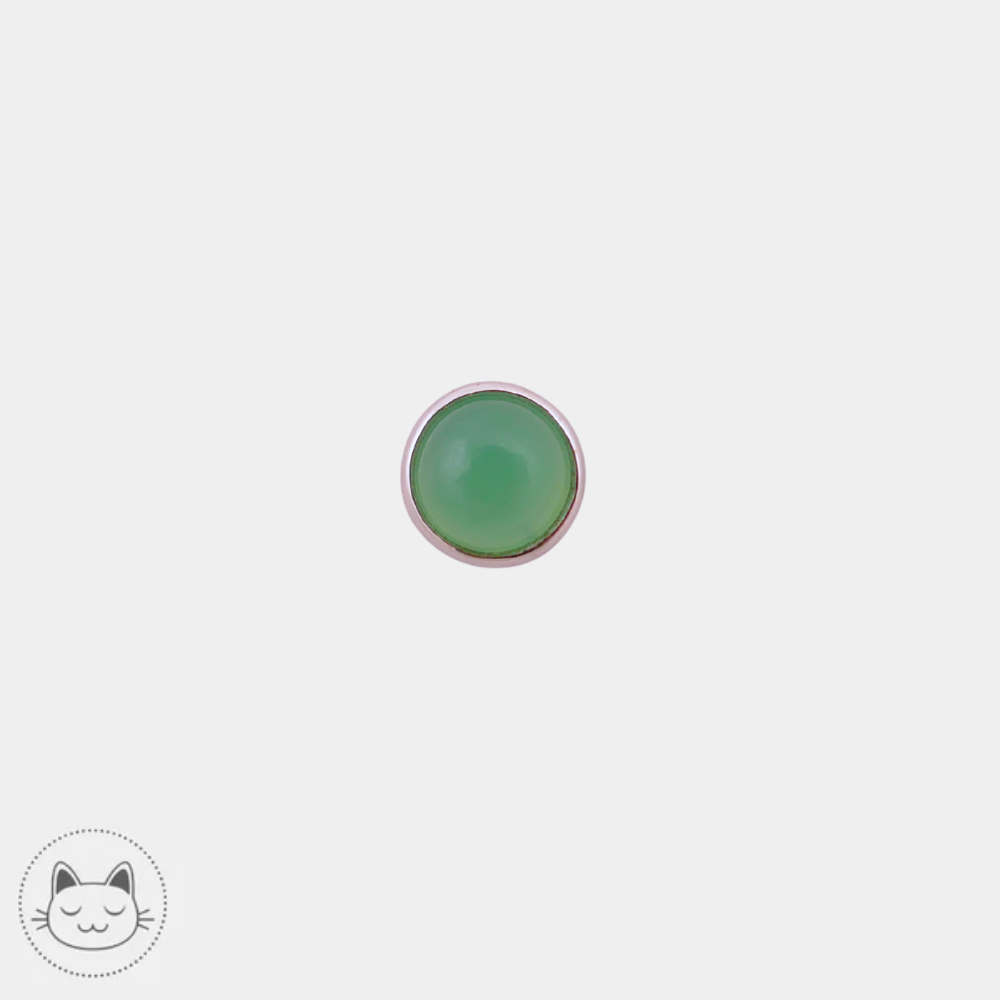 BVLA - Cabochon - Or blanc et Chrysoprase Kawaii Place piercing