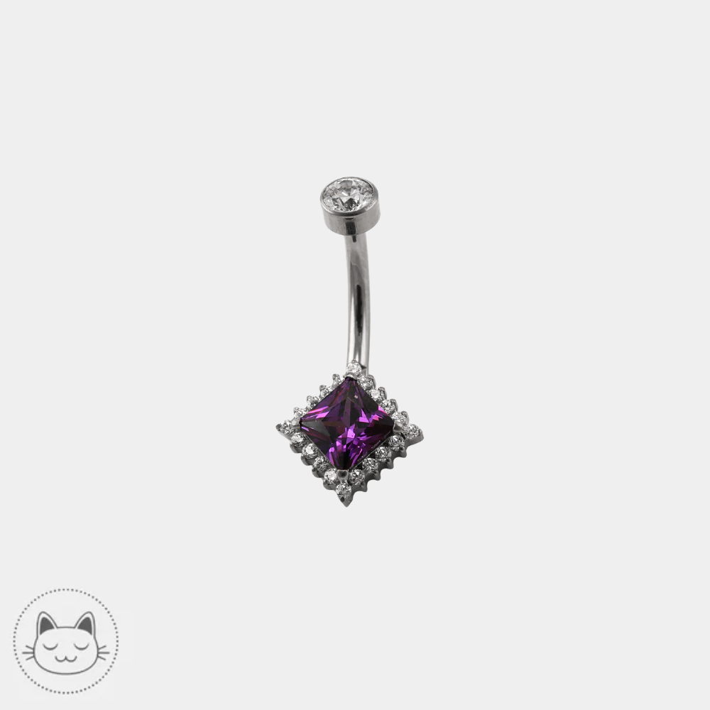 Invictus - Bijou Nombril - Zircon violet & blancs