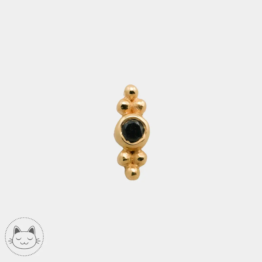 Naga - Athanor - Or jaune et Diamant Noir Kawaii Place piercing
