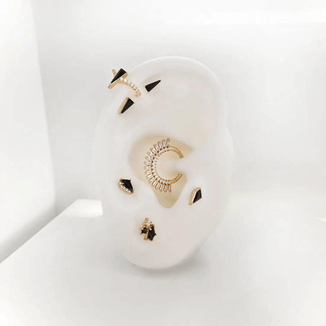 Buddha Jewelry - Milkah - Or blanc et Spinelle noire - Kawaii Place piercing