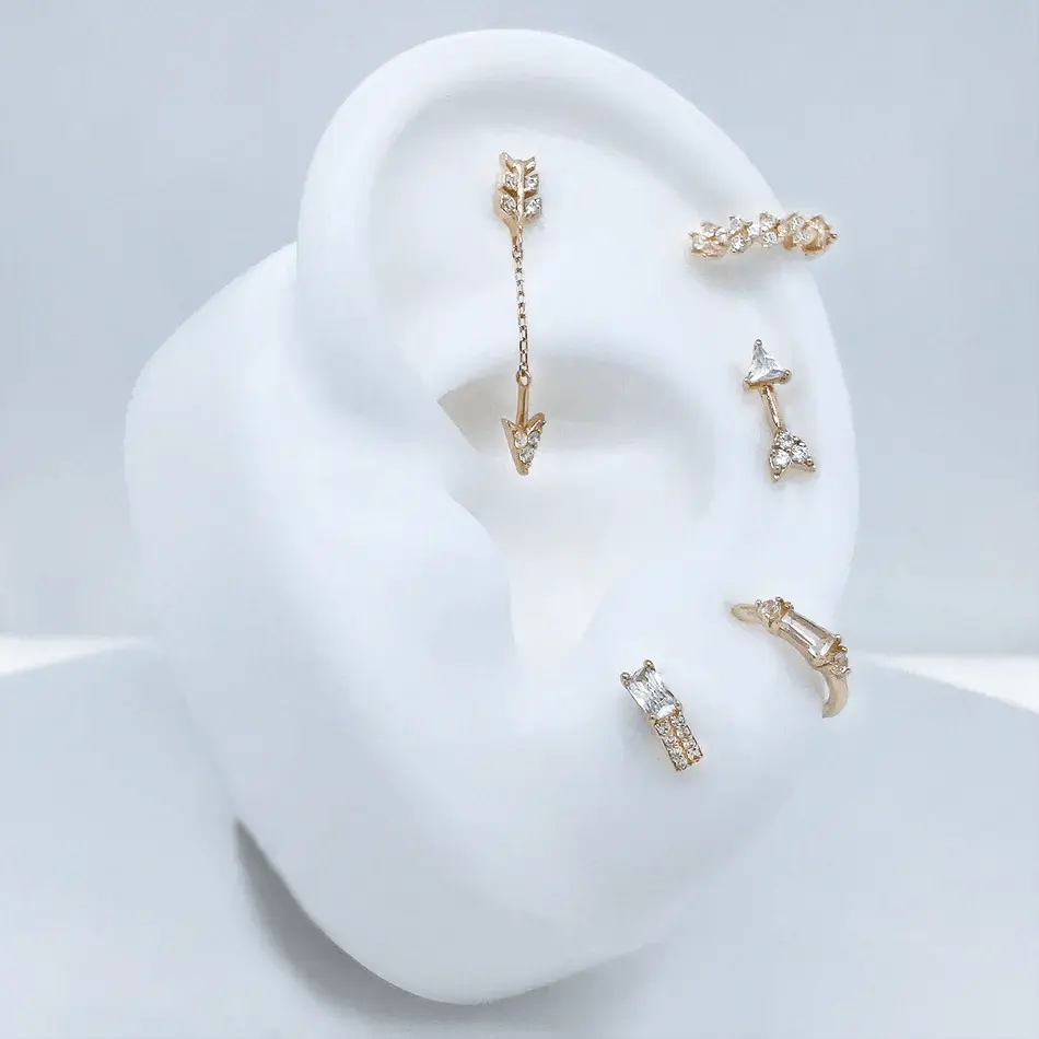 Buddha Jewelry - Merida - Or jaune et Swarovski - Kawaii Place piercing