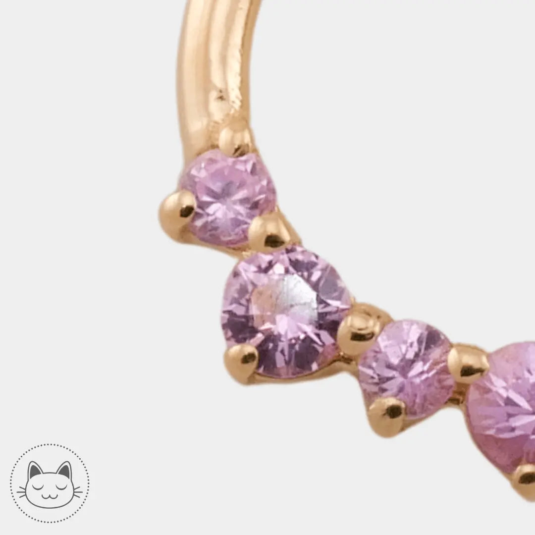 Naga Jewelry - Princesse Peach - Saphirs roses - Kawaii Place piercing