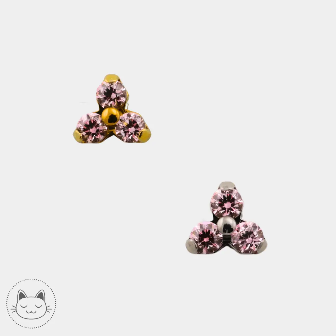 NeoMetal - Trinité - Zircon Rose. - Kawaii Place piercing