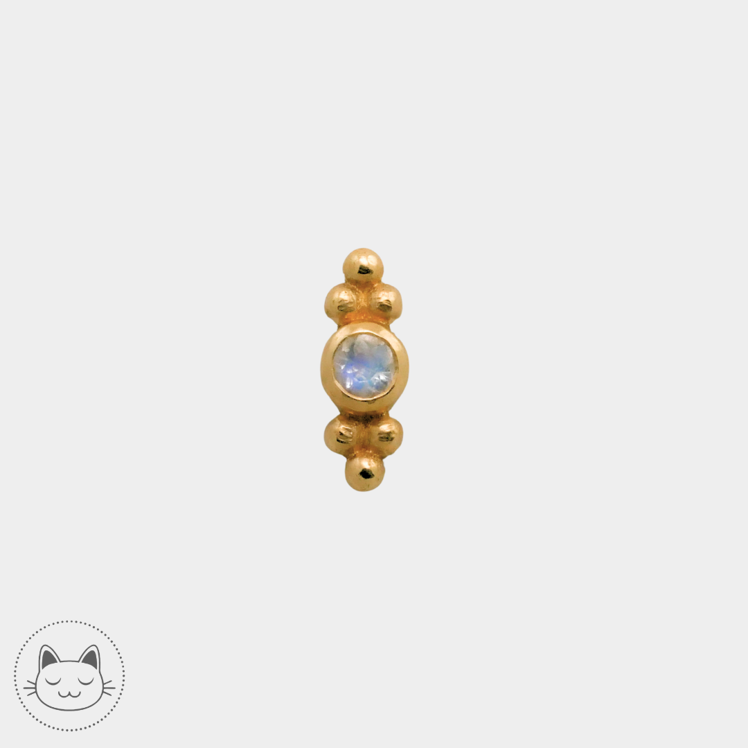 Naga - Athanor - Or jaune et Raibow Moonstone