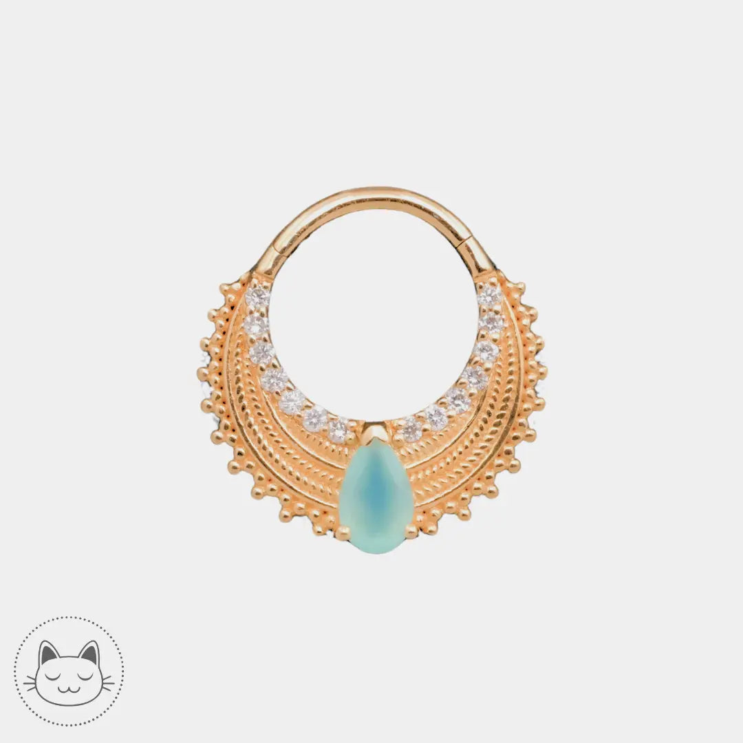 Naga Jewelry - Abby- Opale Australienne et diamants blancs. Kawaii Place piercing