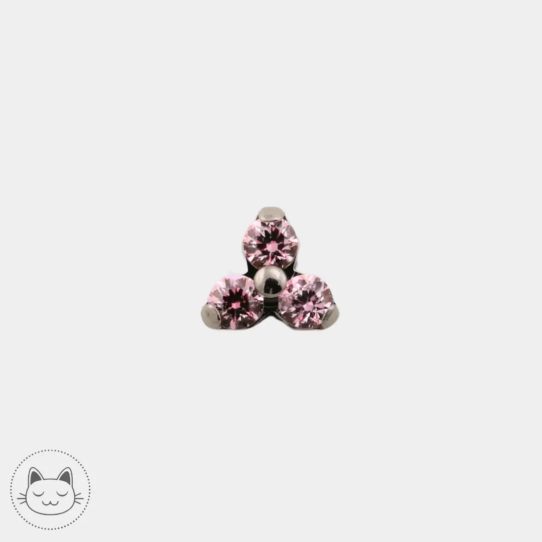 NeoMetal - Trinité - Zircon Rose. - Kawaii Place piercing