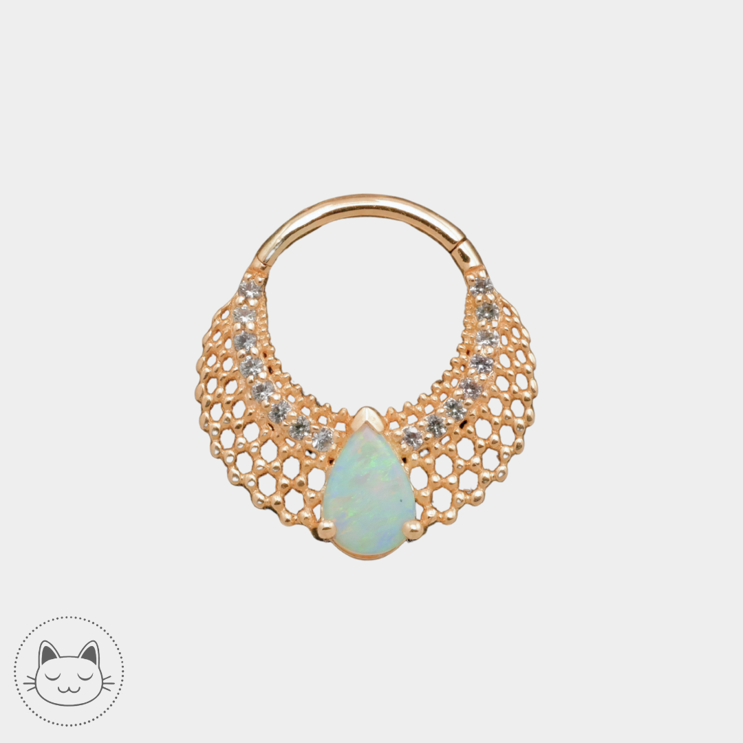 Naga Jewelry - Coeur de l'Ocean - Opale Australienne et diamants blancs.