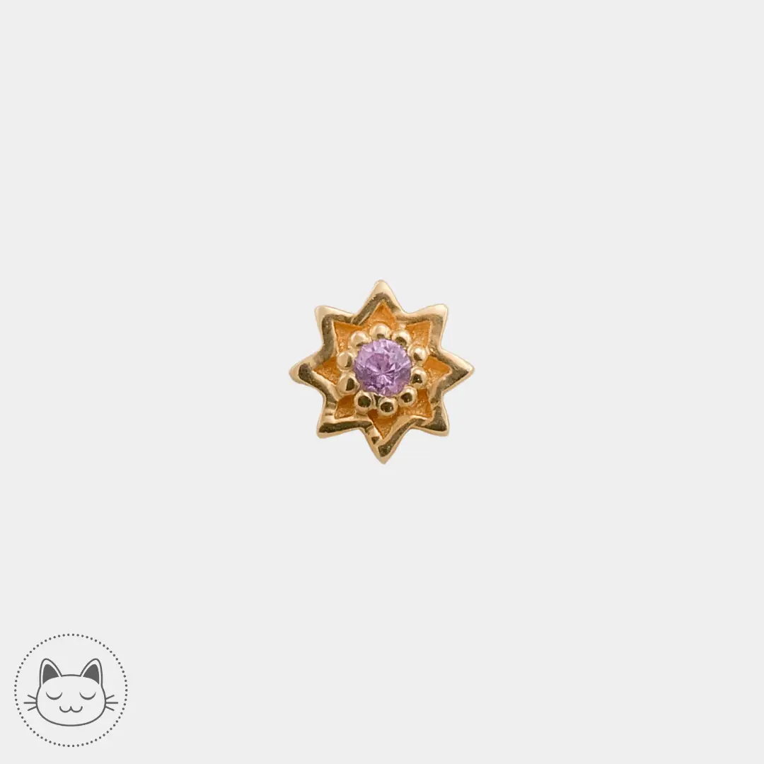 Naga - Estrella - Or jaune et Tanzanite - Kawaii Place piercing