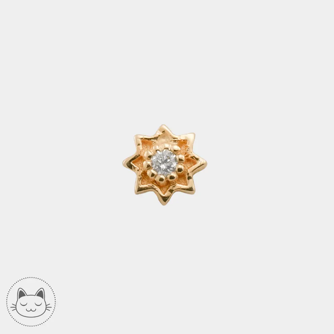 Naga - Estrella - Or jaune et Diamant blanc - Kawaii Place piercing