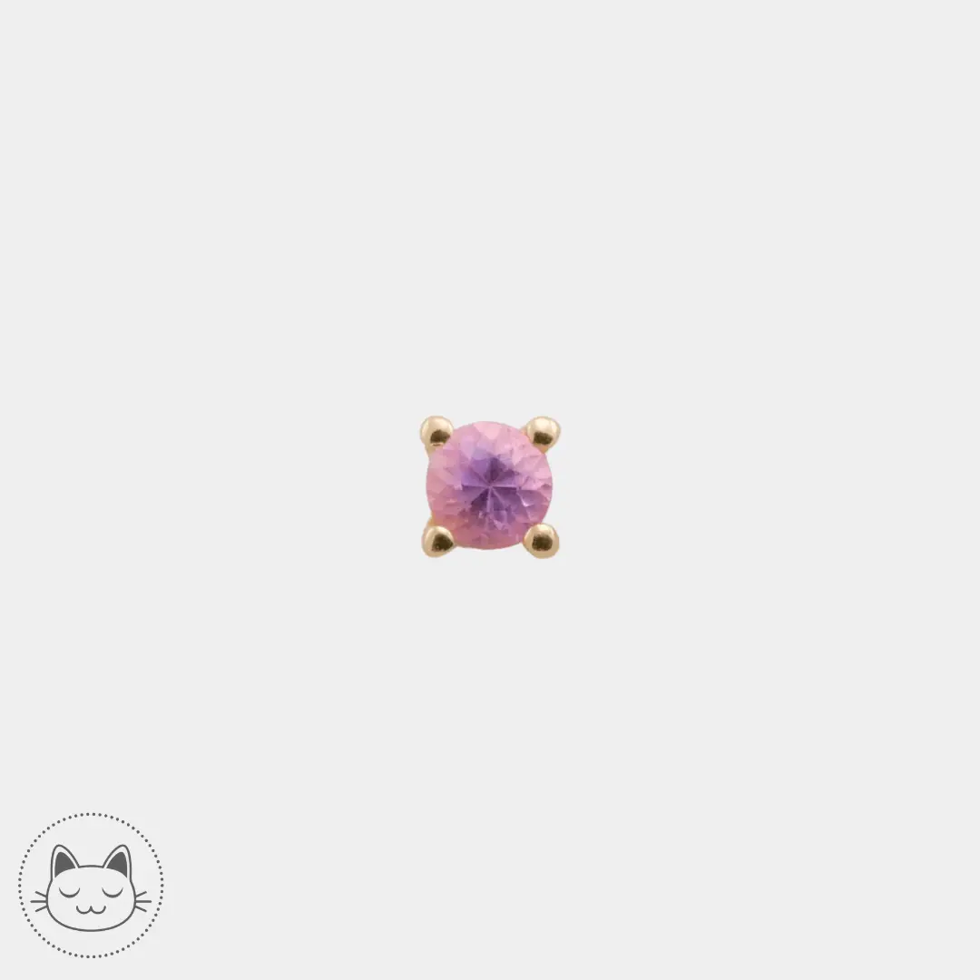 Naga - Gatsby - Or jaune et Saphir Rose - Kawaii Place piercing