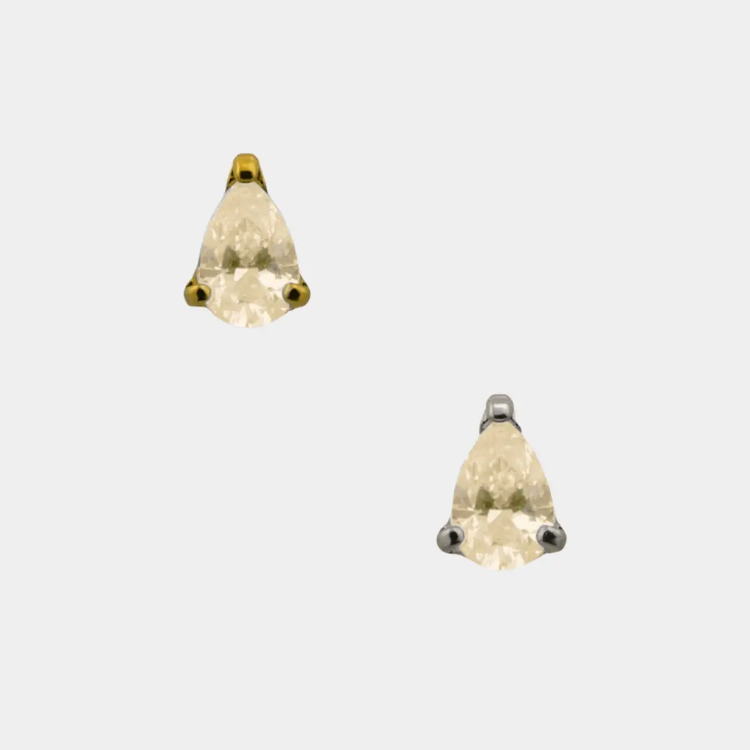 NeoMetal - Prong Goutte - Zircon champagne - Kawaii Place piercing