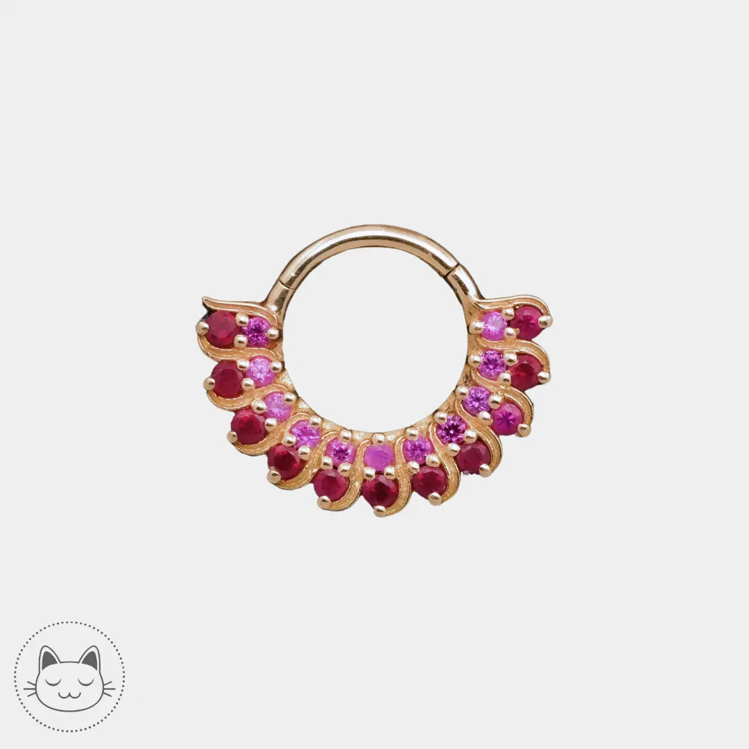 Naga Jewelry - Hortense - Rubis et saphirs roses. Kawaii Place piercing