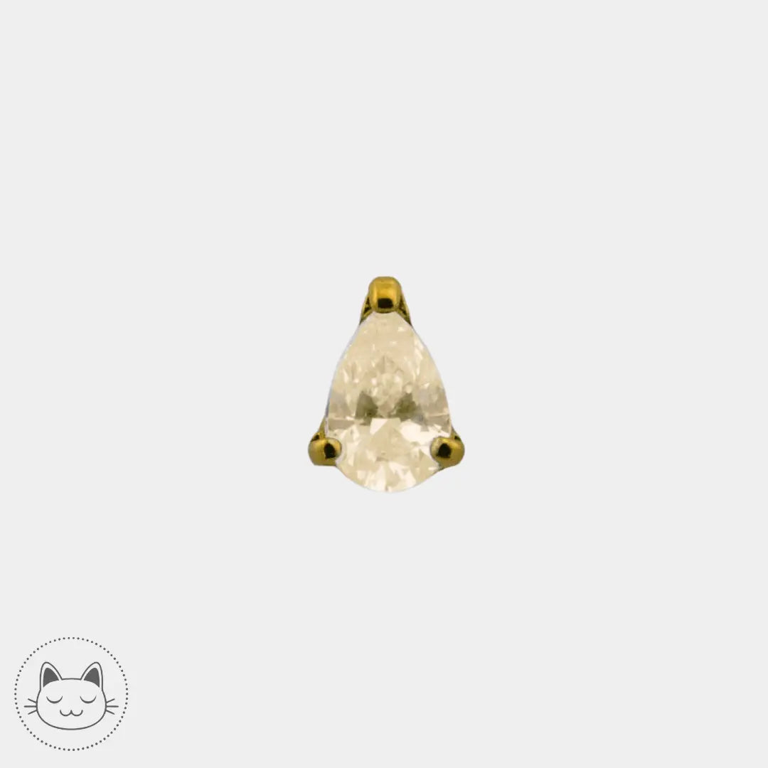 NeoMetal - Prong Goutte - Zircon champagne - Kawaii Place piercing