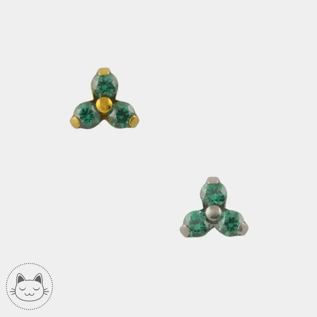 NeoMetal - Trinité - Zircon Vert - Kawaii Place piercing