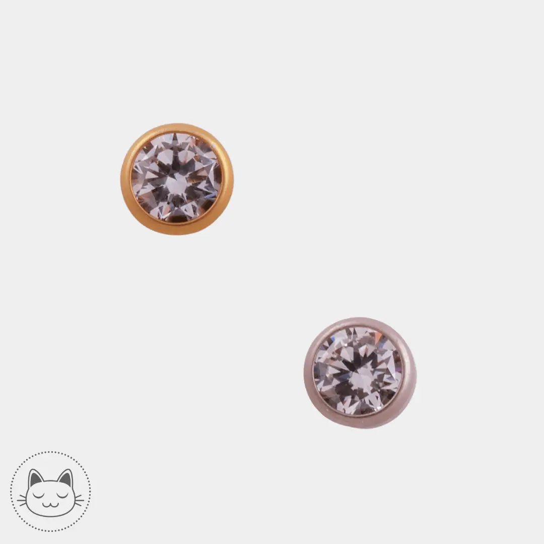 NeoMetal - Cabochon - Zircon blanc 5 mm - Kawaii Place piercing