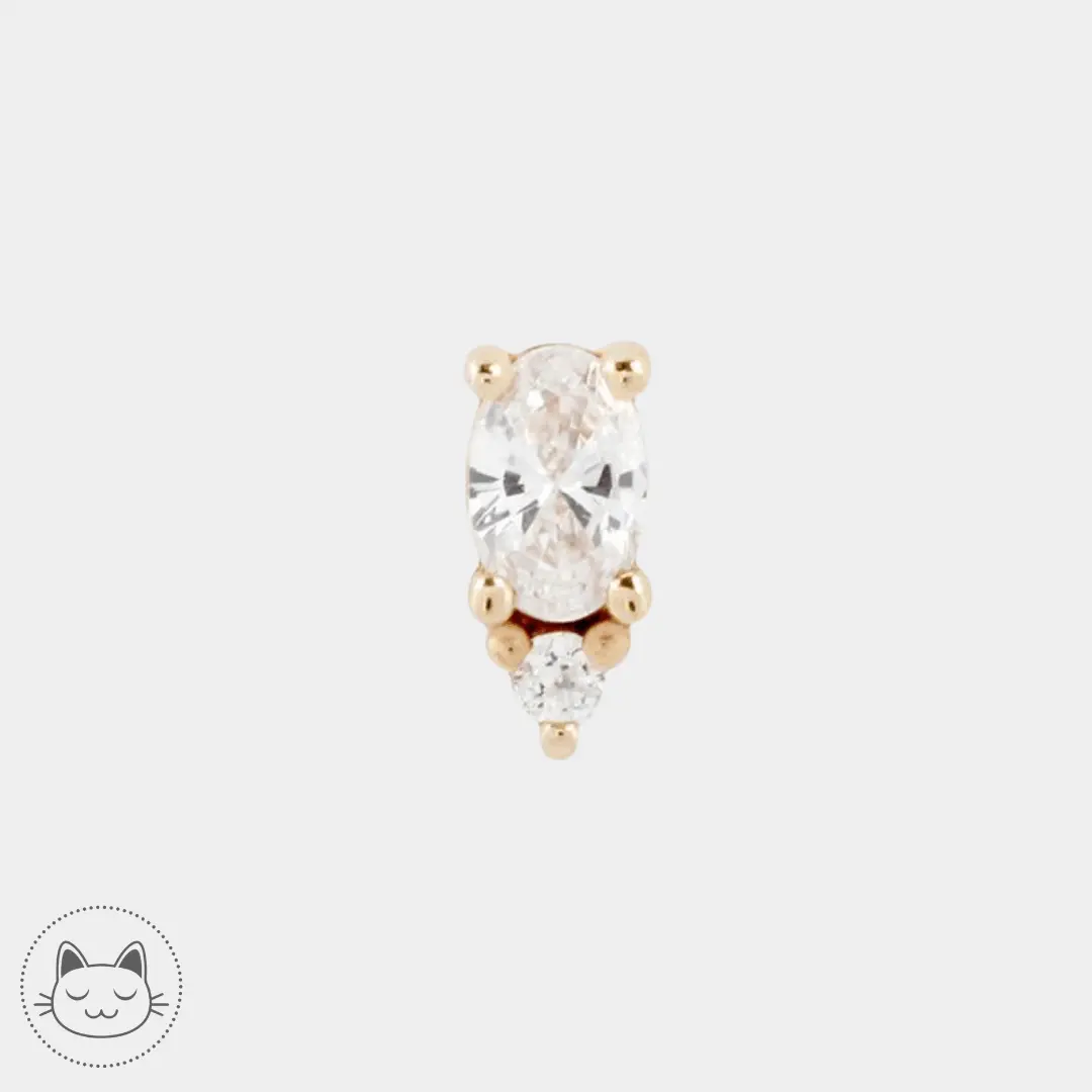 Buddha Jewelry - Desden- Zircons blanc - Kawaii Place piercing