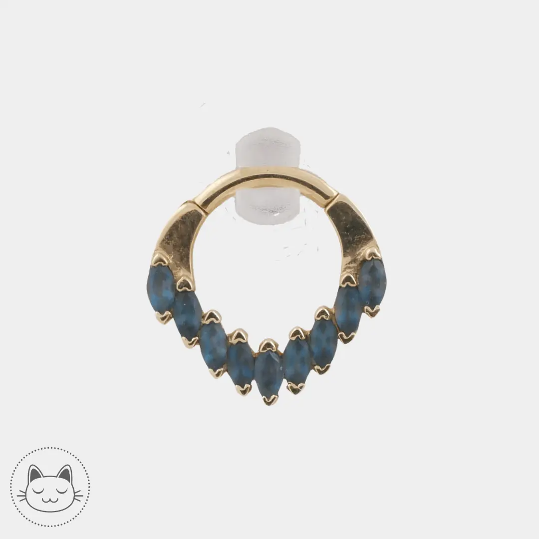 BVLA - Cascada - Topazes bleues sablées - Kawaii Place piercing