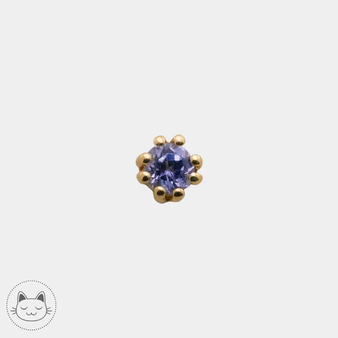 Naga - Pétillon - Or jaune et tanzanite Kawaii Place piercing