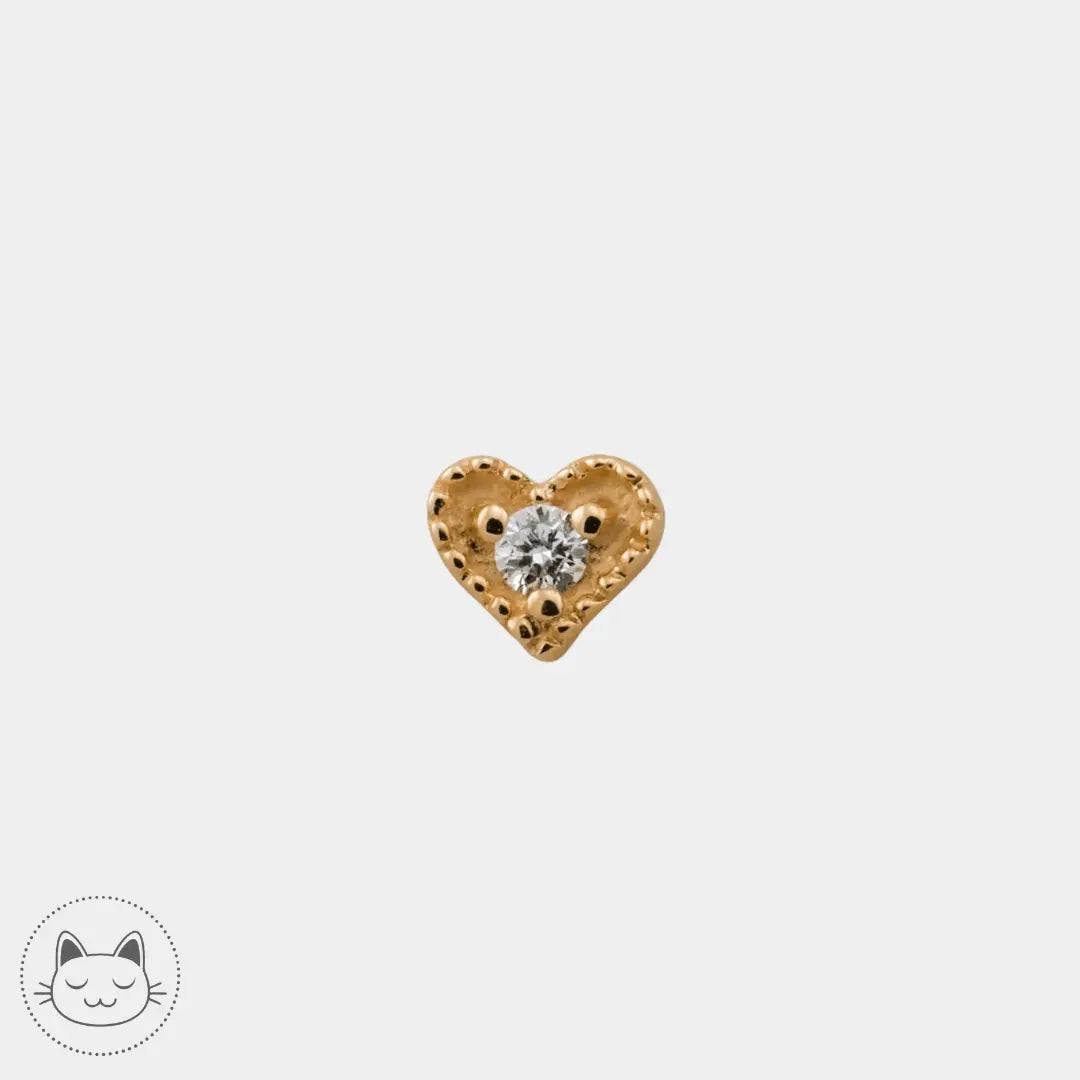 BVLA - Small Heart Harlequin- Diamand blanc - Kawaii Place piercing