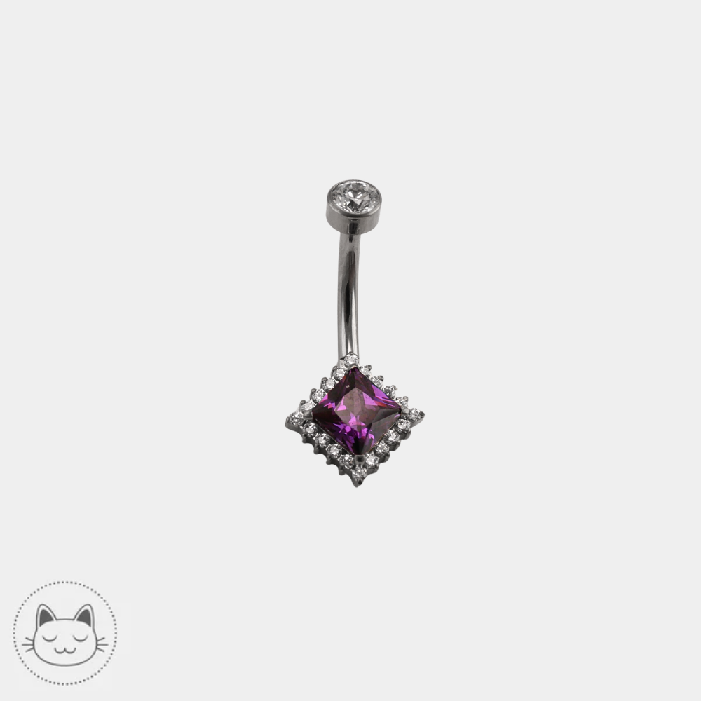 Invictus - Bijou Nombril - Zircon violet & blancs
