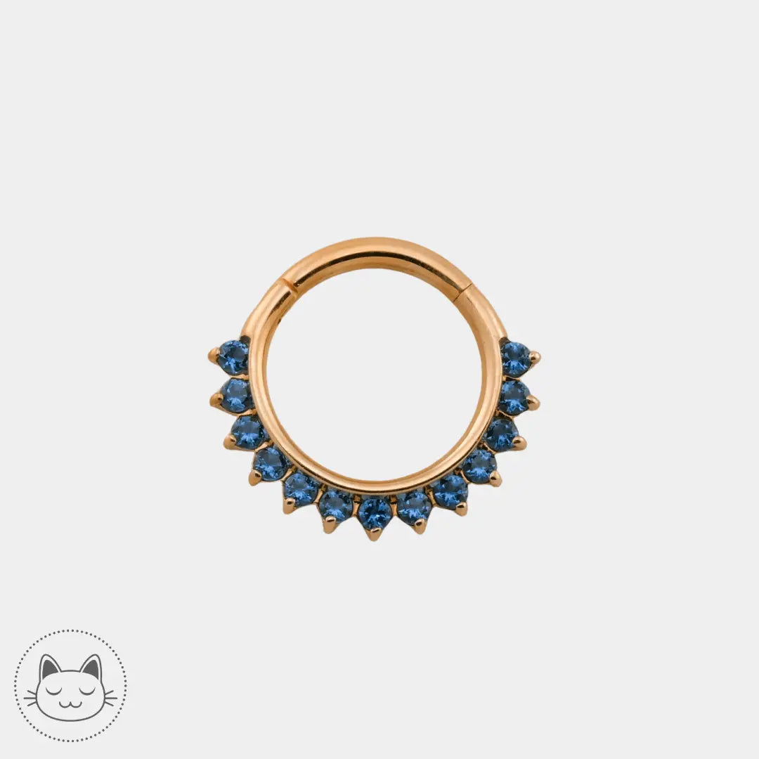 Auris- Anneau "Tiara"- Zircons bleu - Kawaii Place piercing