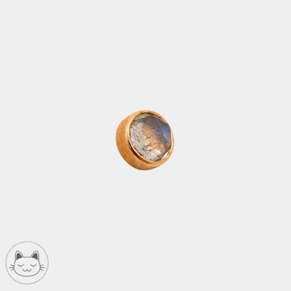 BVLA - Cabochon - Or jaune et Labradorite Kawaii Place piercing