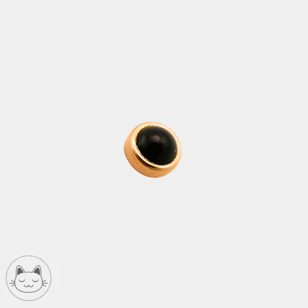 BVLA - Cabochon - Or jaune et Onyx Kawaii Place piercing