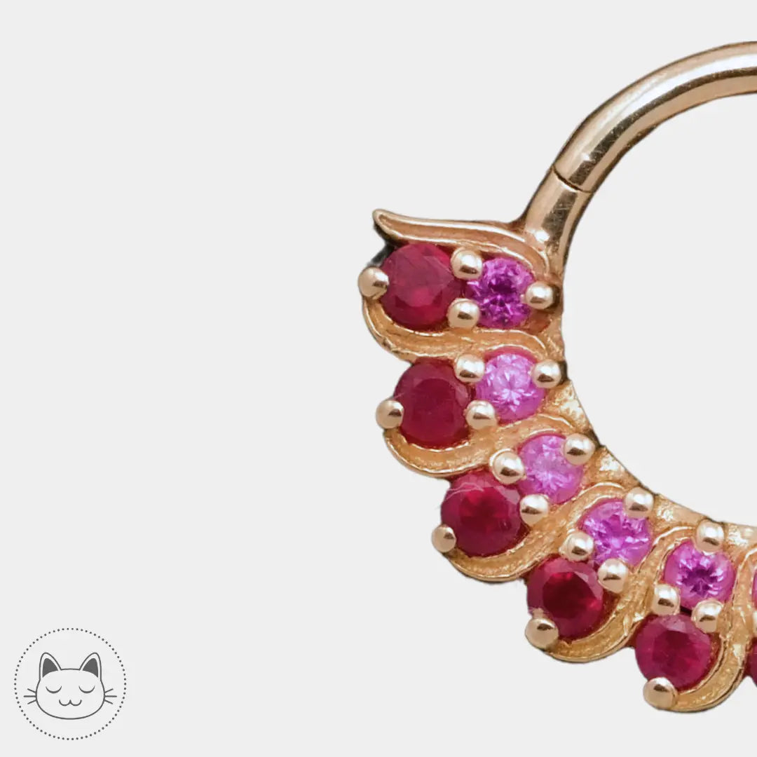 Naga Jewelry - Hortense - Rubis et saphirs roses. Kawaii Place piercing