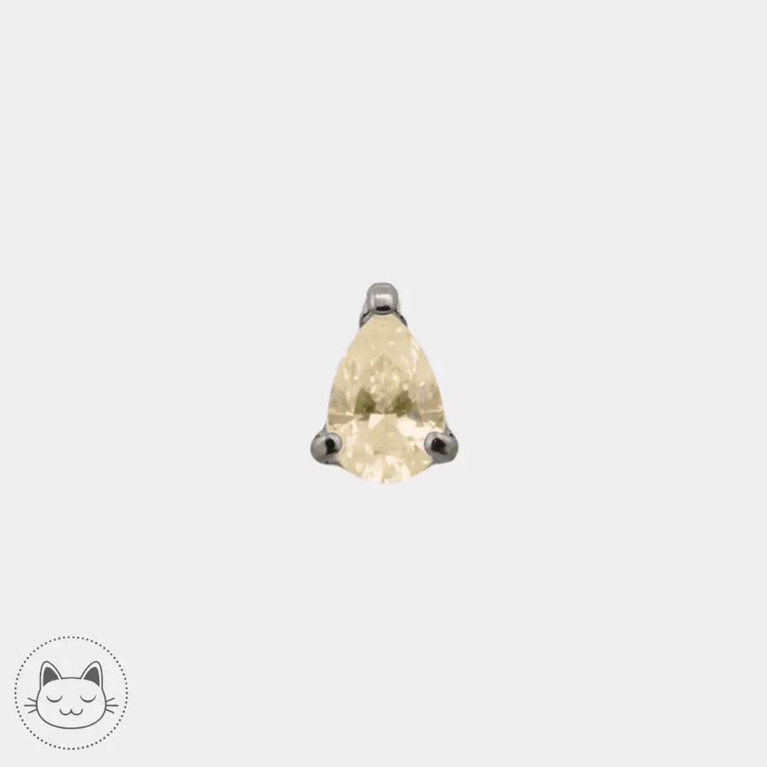 NeoMetal - Prong Goutte - Zircon champagne - Kawaii Place piercing