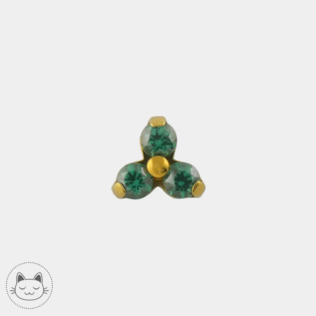 NeoMetal - Trinité - Zircon Vert - Kawaii Place piercing