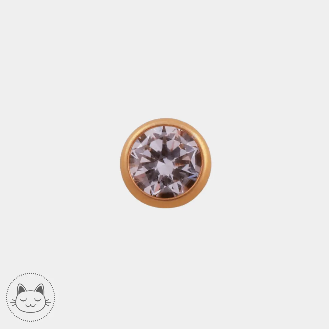 NeoMetal - Cabochon - Zircon blanc 5 mm - Kawaii Place piercing