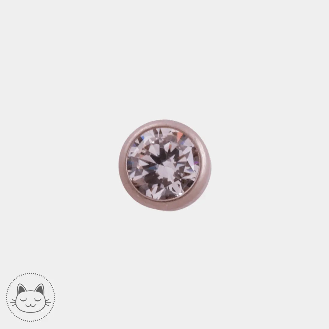 NeoMetal - Cabochon - Zircon blanc 5 mm - Kawaii Place piercing