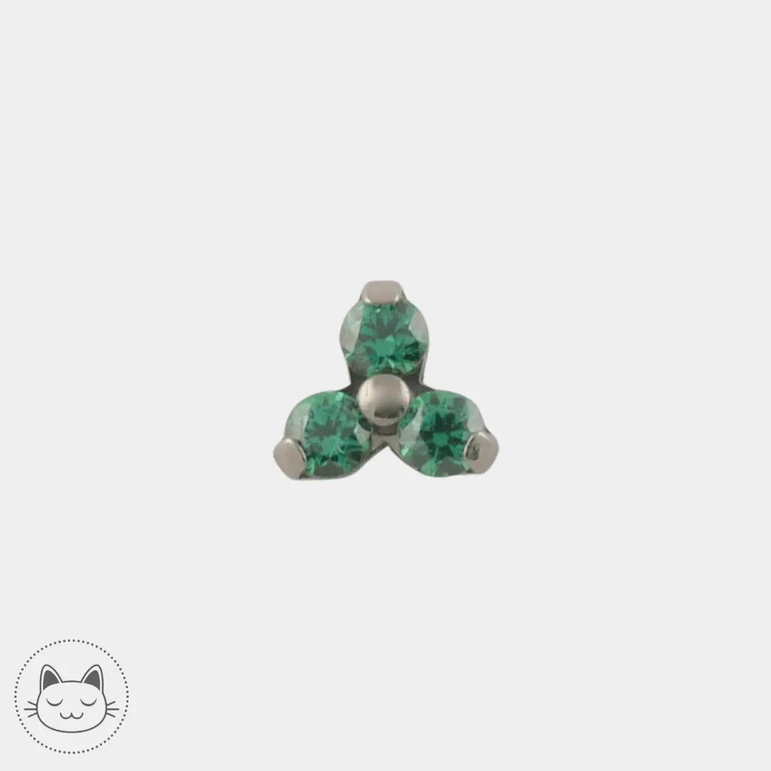 NeoMetal - Trinité - Zircon Vert - Kawaii Place piercing
