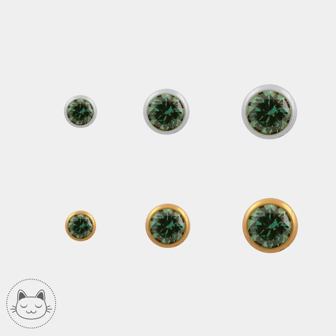 NeoMetal - Cabochon - Zircon Vert - Kawaii Place piercing