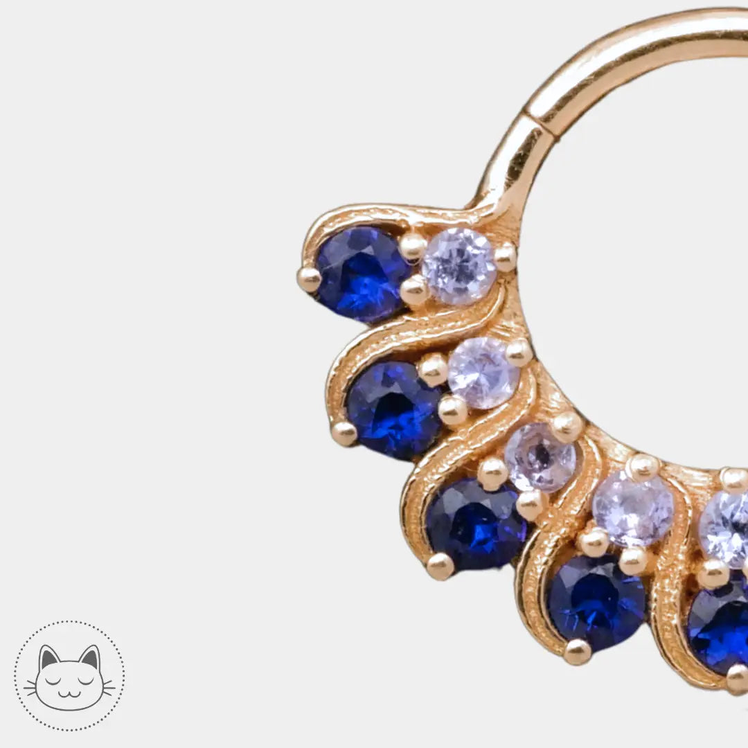 Naga Jewelry - Hortense - Saphirs bleus et Tanzanites. Kawaii Place piercing