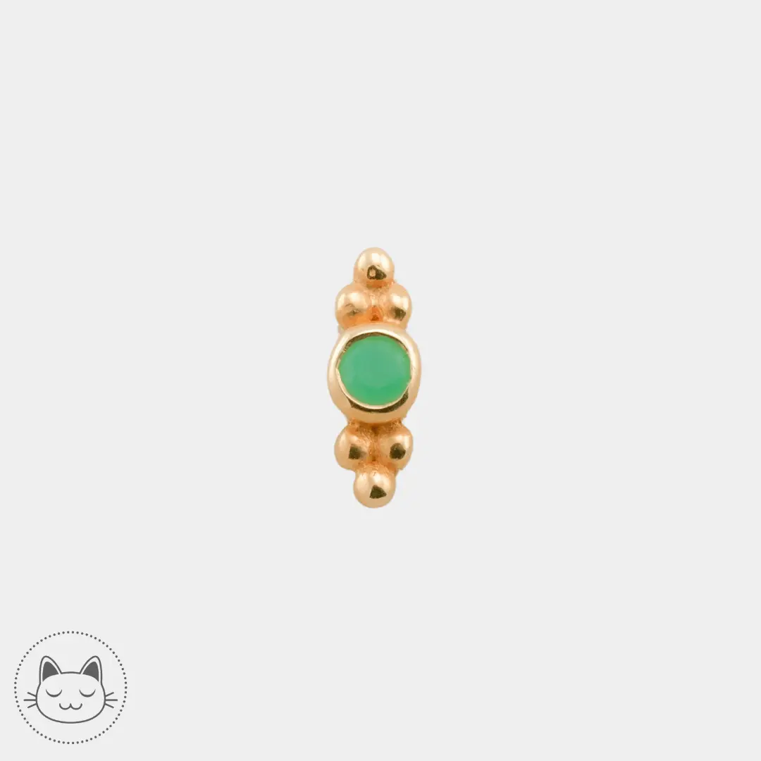 Naga - Athanor - Or jaune et Chrysoprase - Kawaii Place piercing