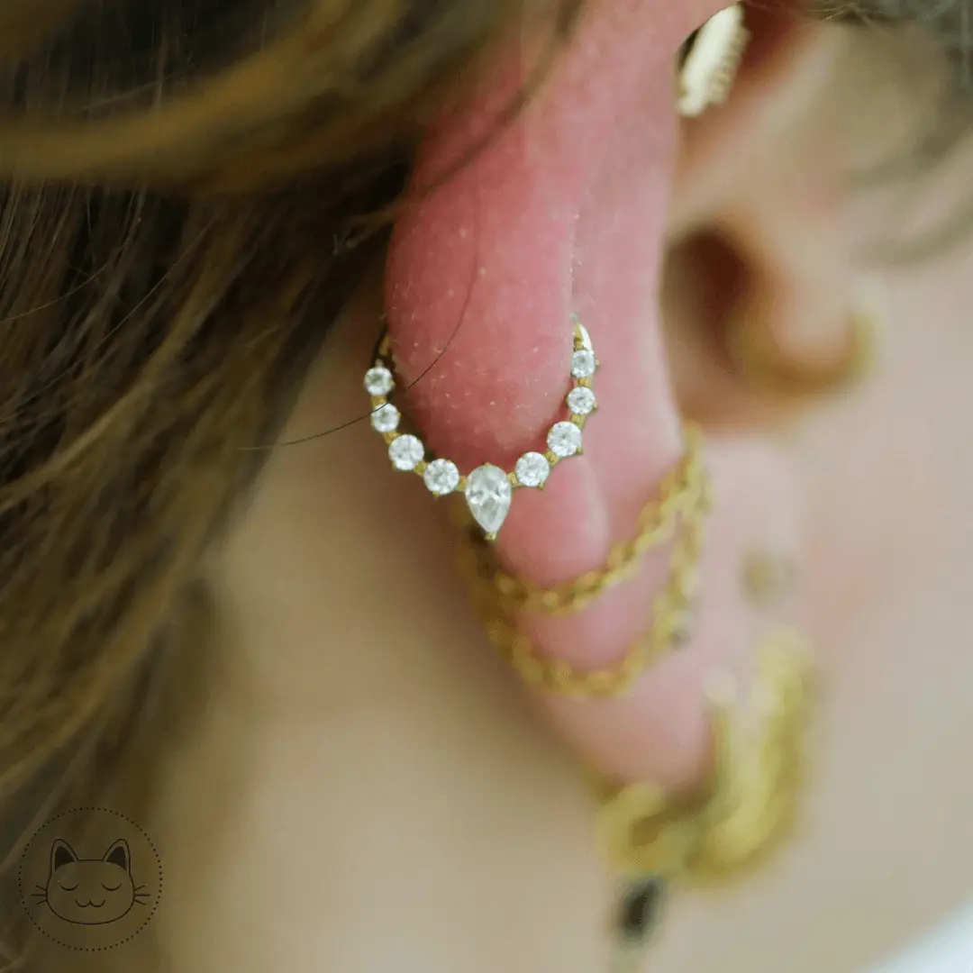 Anneau - Titane et Zircons carrés - Kawaii Place piercing