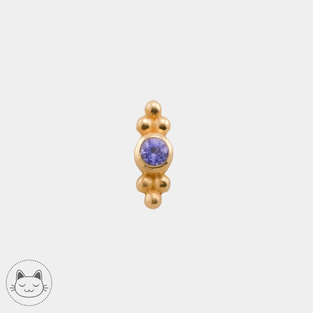 Naga - Athanor - Or jaune et Tanzanite - Kawaii Place piercing