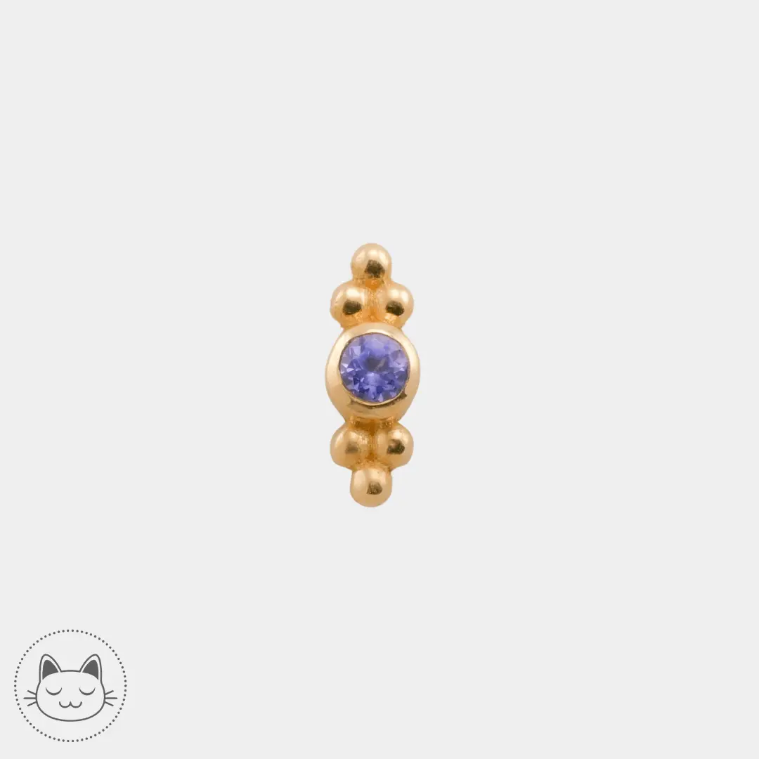 Naga - Athanor - Or jaune et Tanzanite - Kawaii Place piercing
