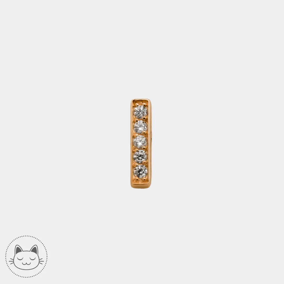 Auris- Cabochon "Cascade"- Or jaune et Zircons blanc - Kawaii Place piercing