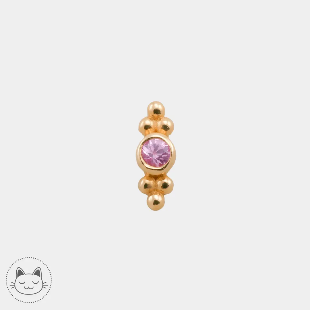 Naga - Athanor - Or jaune et Saphir Rose - Kawaii Place piercing