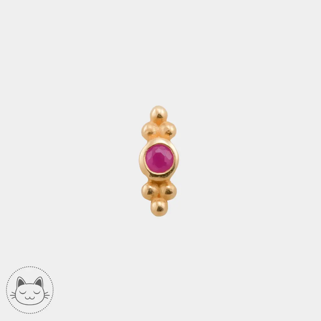 Naga - Athanor - Or jaune et Rubis - Kawaii Place piercing