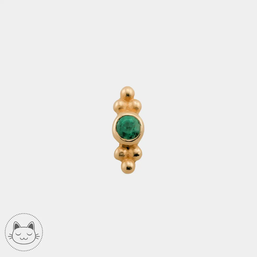 Naga - Athanor - Or jaune et Émeraude - Kawaii Place piercing