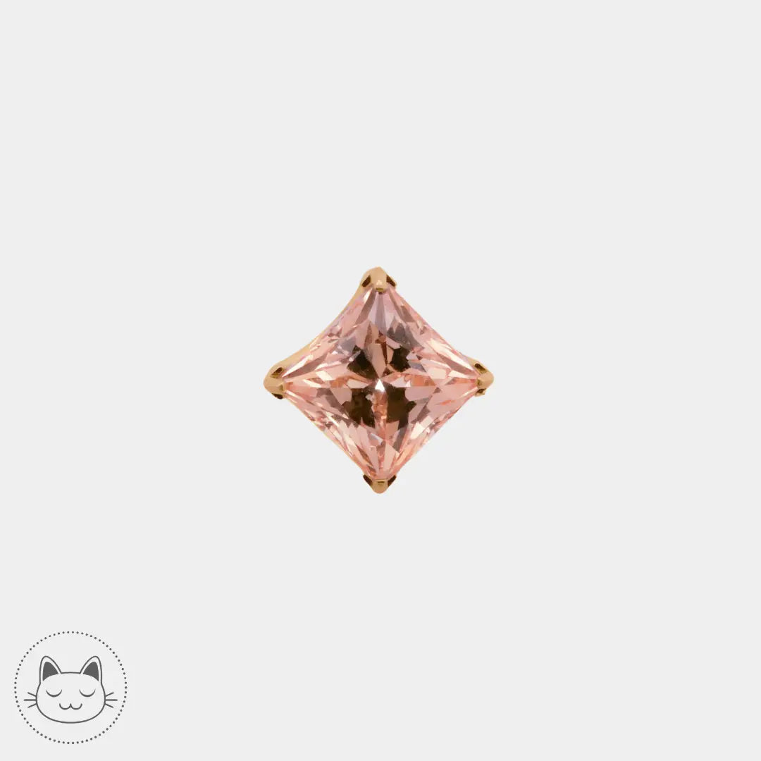 NeoMetal - Cabochon - Zircon Princesse Champagne Kawaii Place piercing