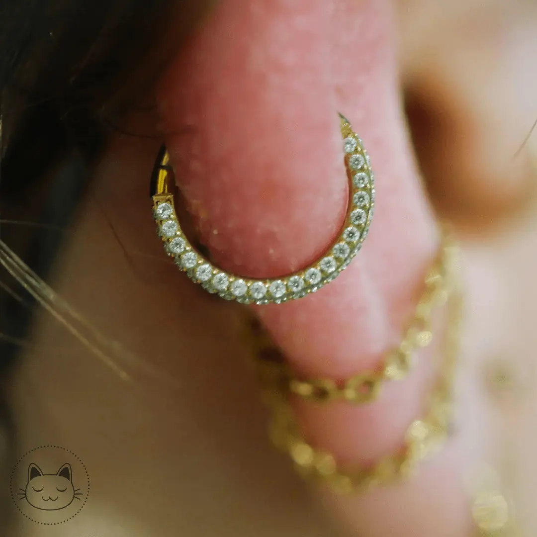 Anneau Titane - Zircons - Kawaii Place piercing
