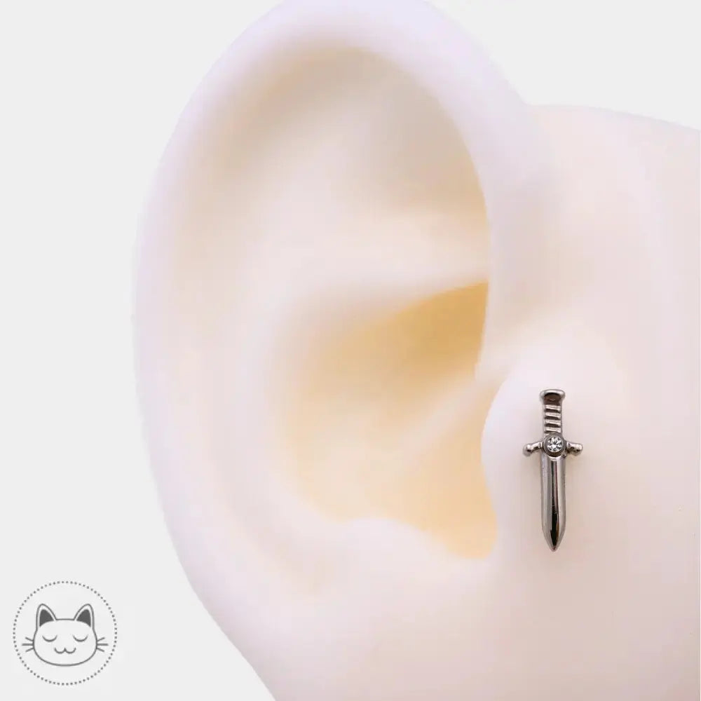 ⏳ Invictus - Durandal - Titane & Zircon blanc Kawaii Place piercing