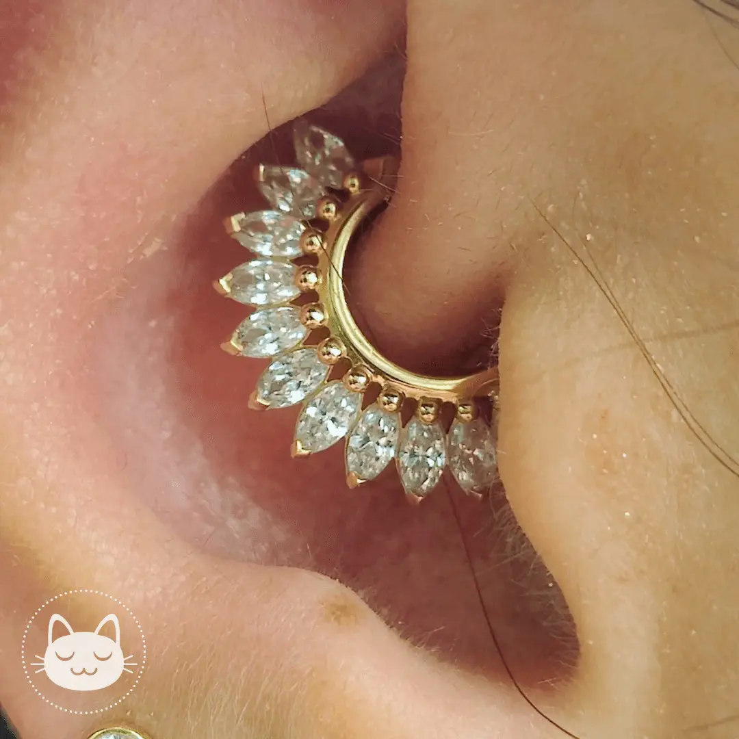 Auris- Anneau "Marchesa"- Zircons vert - Kawaii Place piercing