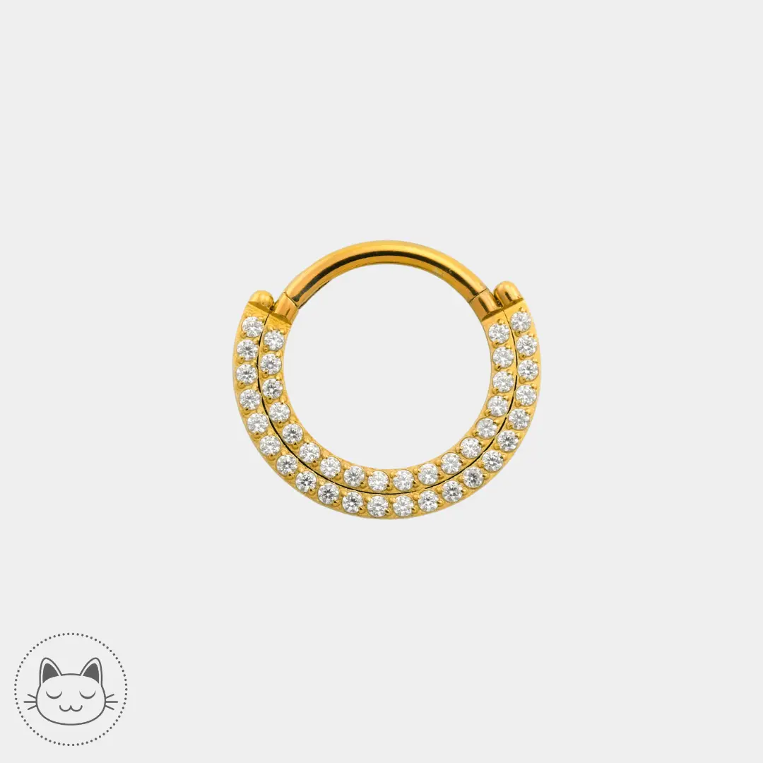 Anneau Titane - Zircons blancs - Kawaii Place piercing