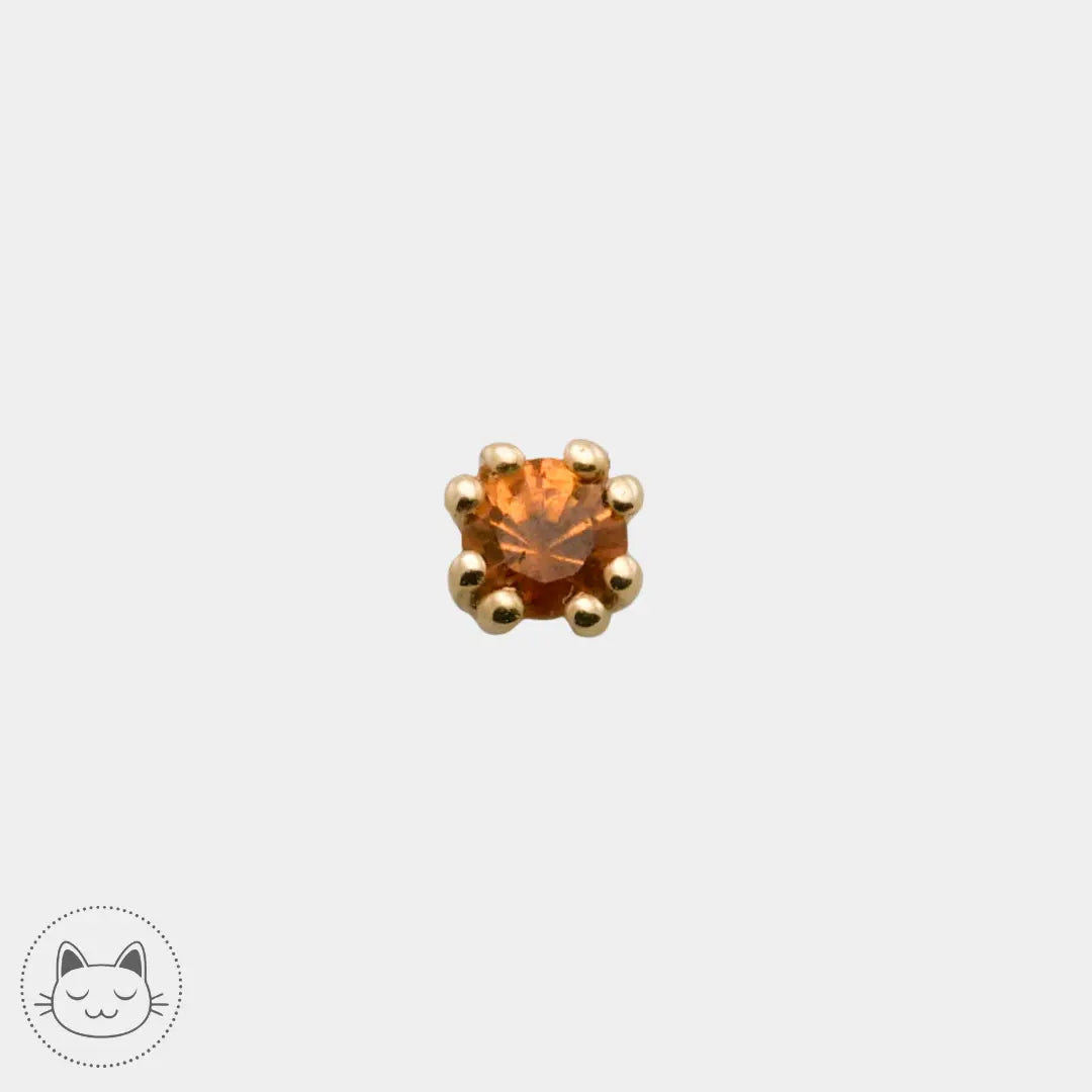 Naga - Pétillon - Or jaune et saphir jaune Kawaii Place piercing