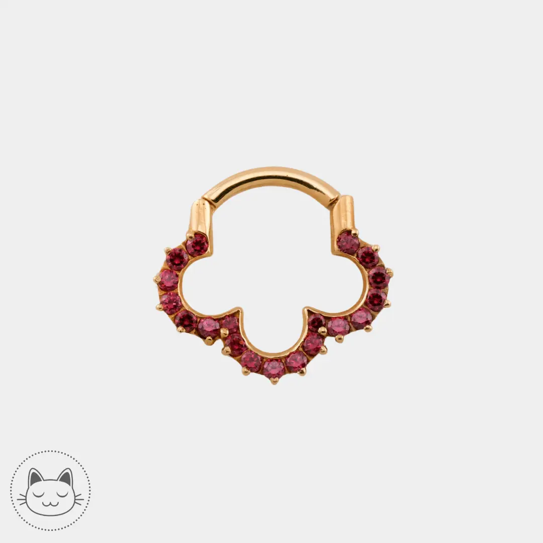 Auris- Anneau "Calley"- Zircons rouge - Kawaii Place piercing